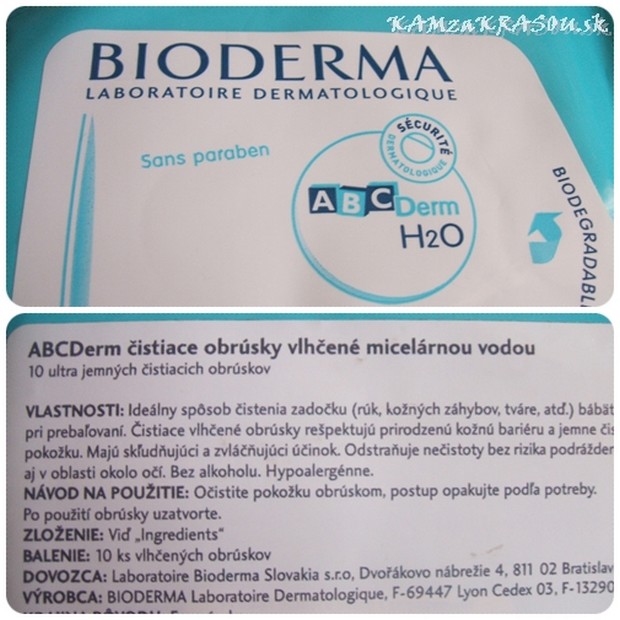 ABC Derm H2O - Čistiace obrúsky od Biodermy