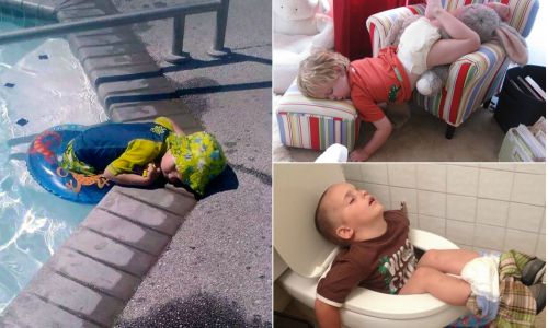 Ospalé deti sú dôkazom toho, že spať sa dá kdekoľvek a kedykoľvek!