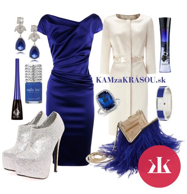 Luxusná elegancia - biela s kráľovskou modrou