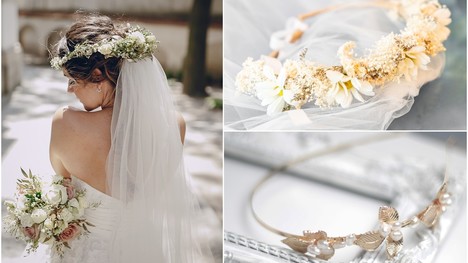 Inšpirácie na svadobné ozdoby do vlasov: Zvolíš kvety alebo čelenku?