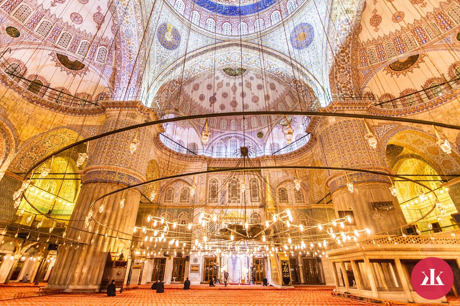 interiér Modrej mešity v Istanbule
