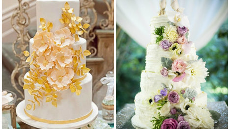 Svadobné  torty s kvetmi