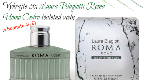 Vyhrajte 5x Laura Biagiotti Roma Uomo Cedro toaletnú vodu (40 ml)