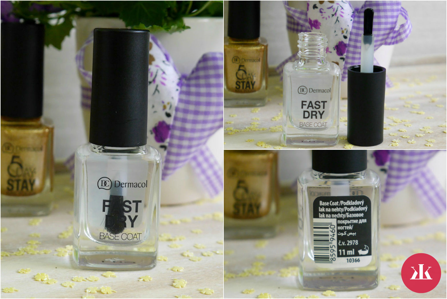 Dermacol 5 Day Stay Longlasting nail polish & Fast Dry Base Coat