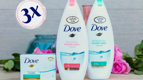 Vyhrajte 3x balíček micelárnych sprchovacích gélov od Dove