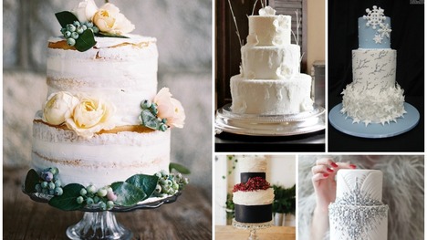Inšpirácie pre zimné svadobné torty 2015