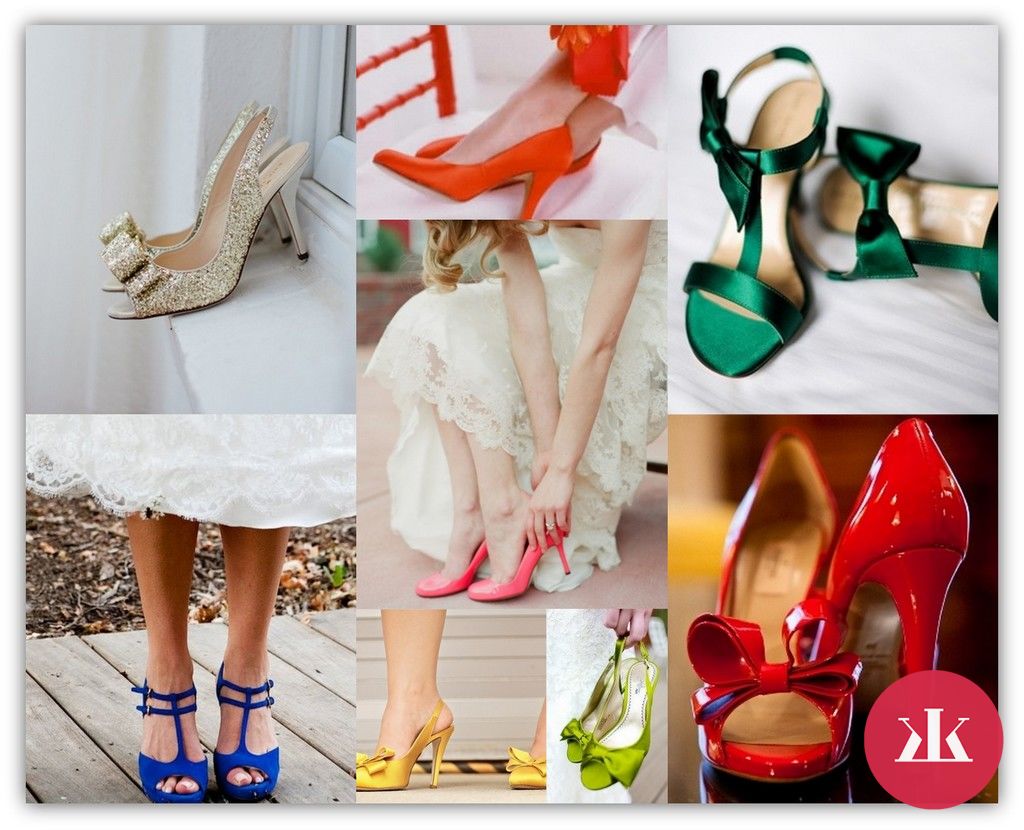 Farebné svadobné topánky