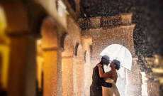Veselá a romantická svadba v daždi